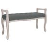 vidaXL Bekkur 110x45x60 cm D&ouml;kkgr&aacute;tt Tau&aacute;kl&aelig;&eth;i