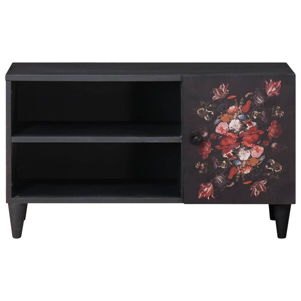 vidaXL Geymsk&aacute;pur me&eth; hur&eth; Marglitur 80 x 31,5 x 46 cm Hart mang&oacute;tr&eacute;