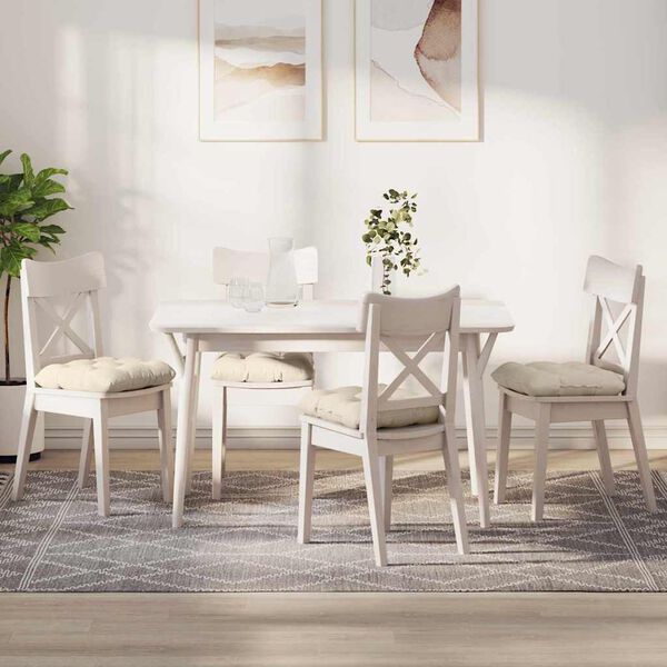 vidaXL Setjpúðar 4 pcs Rjómalitur 40 x 40 cm Korduroy efni