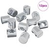 vidaXL Bollan&uacute;tar 12 pcs Silfur M6 x 12 mm M&aacute;lmur