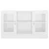 vidaXL Glerskápur Háglans Hvítur 120x30,5x70 cm Samsettur Viður