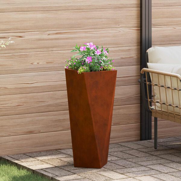 vidaXL Pl&ouml;ntuker 2 pcs Rusty 30 x 30 x 75 cm Ve&eth;ra&eth; st&aacute;l
