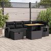 vidaXL 8 stykki gar&eth;s&oacute;fasett me&eth; p&uacute;&eth;um Black Poly Rattan Acacia