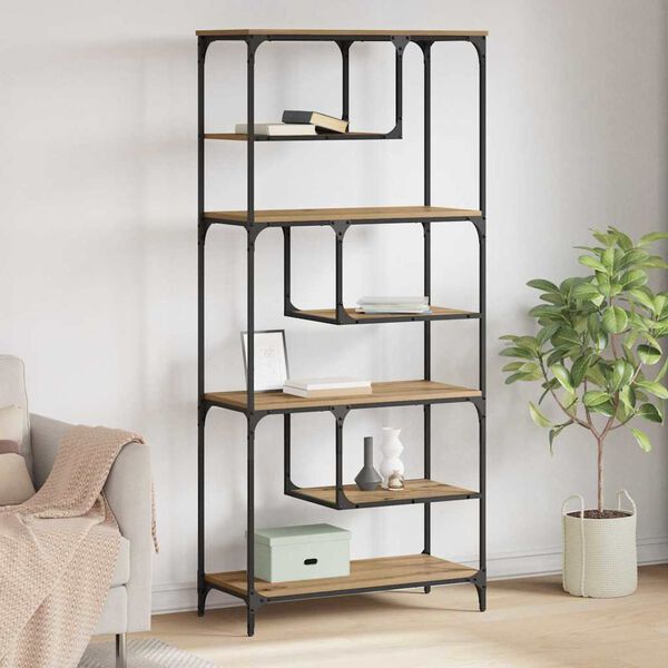 vidaXL B&oacute;kahilla handverkseik 81 x 36 x 176 cm Samsettur vi&eth;ur