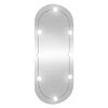vidaXL Veggspegill me&eth; LED lj&oacute;sum 40x90 cm Gler Spor&ouml;skjulaga