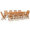 vidaXL 11 bita gar&eth;bor&eth;stofusett 280x90x75 cm gegnheilvi&eth;i Acacia