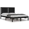 vidaXL R&uacute;mgrind &aacute;n D&yacute;nu Sv&ouml;rt 140x190 cm Gegnheil Vi&eth;ur