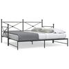 vidaXL Daybed me&eth; r&uacute;llu &aacute;n d&yacute;nu Svartur 100x200 cm St&aacute;l