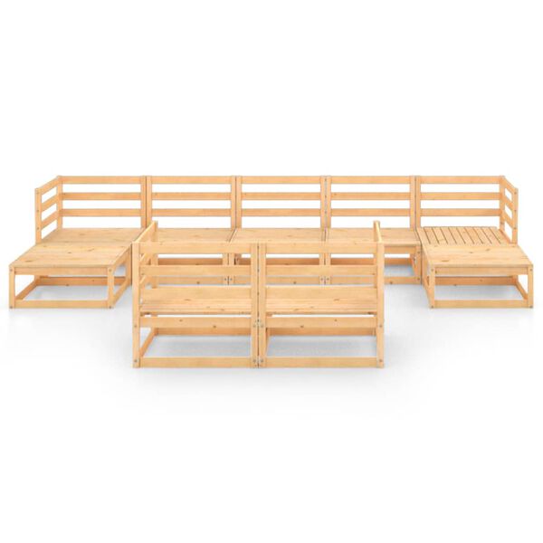 vidaXL 9 Hluta Gar&eth;s&oacute;fasett Gegnheil Fura