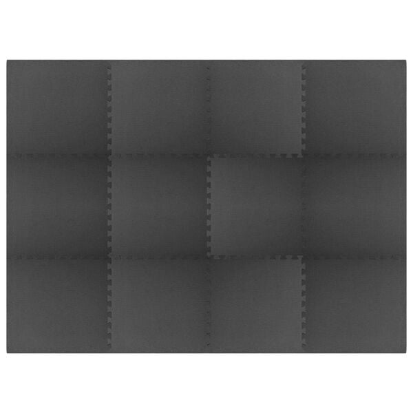 vidaXL P&uacute;sl &aelig;fingamottur 12 pcs Svartur 4,32 m&sup2; EVA fro&eth;a