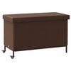 vidaXL Gar&eth;geymslukassi me&eth; hj&oacute;lum Br&uacute;n 110x55x73 cm Poly Rattan
