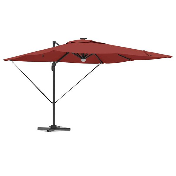 vidaXL Roma Parasol Rauður 286 x 285 x 270 cm Aluminum og pólyester
