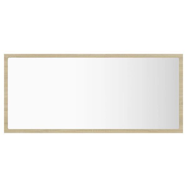 vidaXL LED Baðherbergisspegill Sonoma Eik 90x8,5x37 cm Samsettur Viður