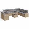 vidaXL 11 Hluta Gar&eth;s&oacute;fasett me&eth; Sessum Drapplita&eth; P&oacute;l&yacute;rattan