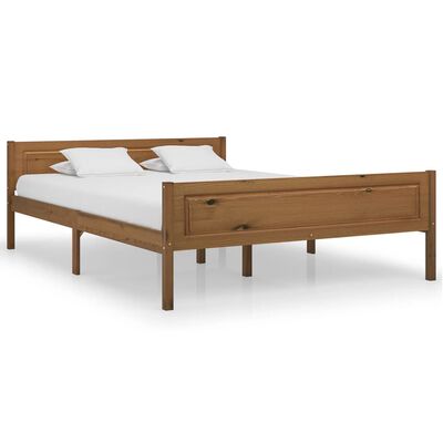 322113 vidaXL Bed Frame Solid Pinewood Honey Brown 140x200 cm