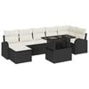 vidaXL Gar&eth;s&oacute;fa sett me&eth; geymslu 8 pcs Svartur og krem p&oacute;l&yacute;rattan
