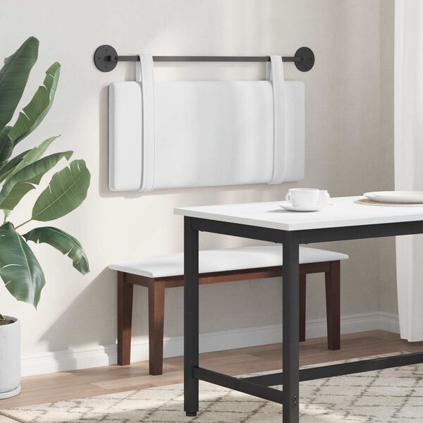 vidaXL Hengisk&aacute;li Vegghengt Einlita Hv&iacute;t 90 x 55 x 5 cm d&uacute;kur