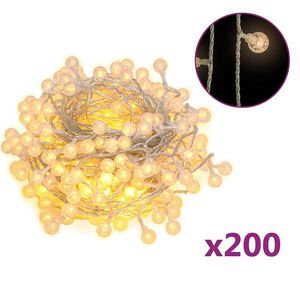 vidaXL Strengjalj&oacute;s 20 m 400 LED Hl&yacute;tt-hv&iacute;t 200 A&eth;ger&eth;