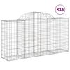 vidaXL Bogadregnir Grj&oacute;tkassar 15 stk. 200x50x100/120cm Sinkh&uacute;&eth;a&eth; J&aacute;rn