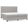 vidaXL H&oacute;lfa&eth; Springr&uacute;m me&eth; D&yacute;nu Lj&oacute;sgr&aacute;tt 200x200 cm Efni
