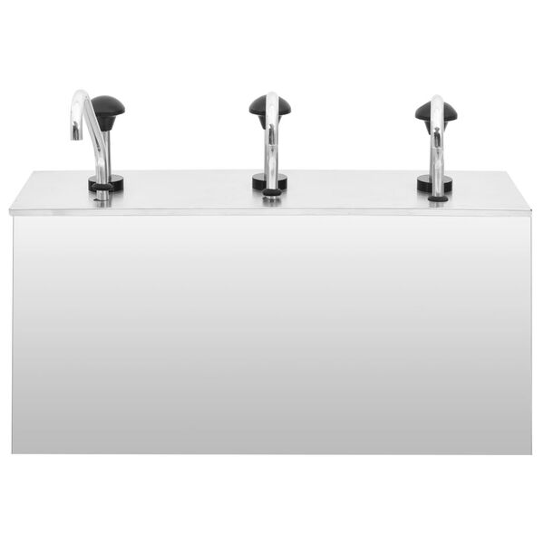 vidaXL Þriggja Hólfa Sósuskammtari Ryðfrítt Stál 3x3,5 L