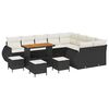vidaXL Gar&eth;s&oacute;fa sett 13 pcs Svartur p&oacute;l&yacute;rattan