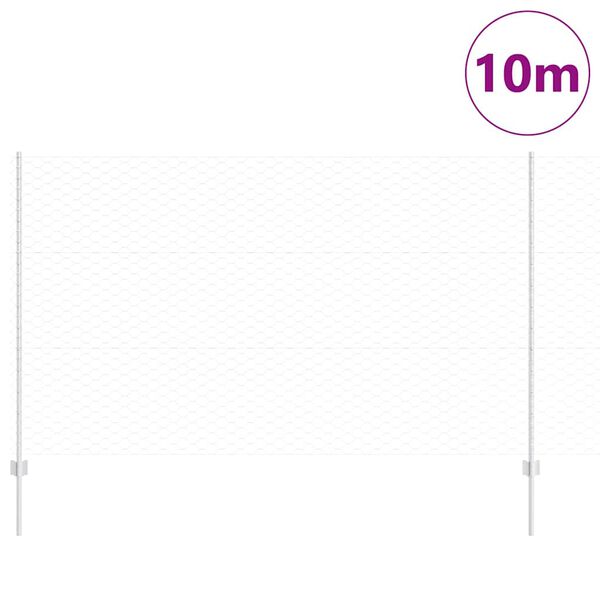 vidaXL Girðing og stuðull Silfur 1,4 x 10 m Stál