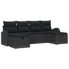 vidaXL Gar&eth;s&oacute;fa sett me&eth; p&uacute;&eth;i me&eth; geymslu 6 pcs Svartur p&oacute;l&yacute;rattan