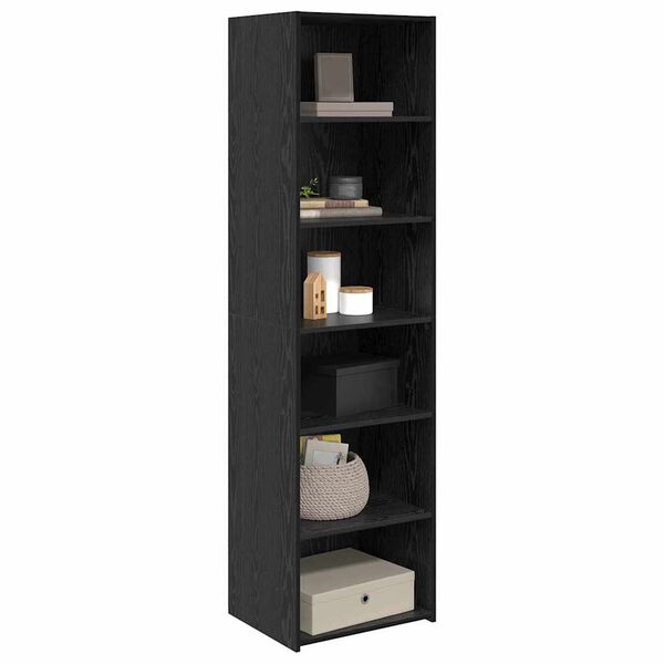 vidaXL Cabinet Svartur Eik 50 x 41 x 185 cm Samsettur vi&eth;ur