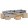 vidaXL 8 Hluta Gar&eth;s&oacute;fasett me&eth; Sessum Drapplitu&eth; Blanda P&oacute;l&yacute;rattan