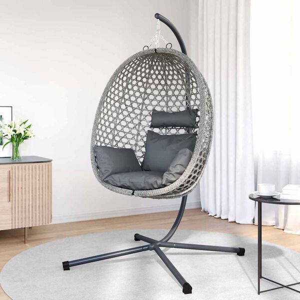 vidaXL Hangandi eggjastóll anthracite and grey 104 x 100 x 191 cm