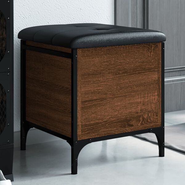 vidaXL Geymslubekkur Br&uacute;n Eik 42x42x45 cm Samsettur Vi&eth;ur