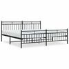 vidaXL R&uacute;mgrind &uacute;r M&aacute;lmi me&eth; H&ouml;fu&eth;gafli & F&oacute;tagafli Sv&ouml;rt 193x203 cm