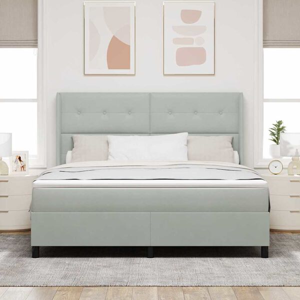 vidaXL Kassi vorinn r&uacute;m me&eth; d&yacute;nu Lj&oacute;sgr&aacute;r 180 x 200 cm Flauel