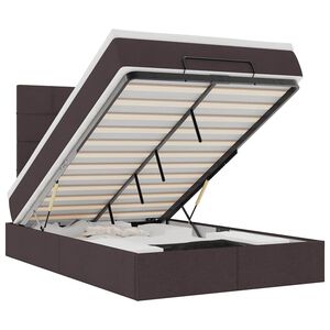 vidaXL Ottoman r&uacute;mgrind me&eth; d&yacute;nu D&ouml;kkbr&uacute;nt 120x190 cm Efni