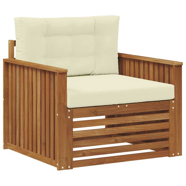 vidaXL &Uacute;ti s&oacute;fasett Solid Akas&iacute;uskei&eth; og P&oacute;lyester N&aacute;tt&uacute;rulegur