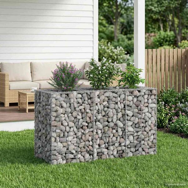 vidaXL Gabion h&aelig;kka&eth; r&uacute;m Silfur 130 x 50 x 80 cm Galvaniserad st&aacute;l