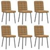 vidaXL bor&eth;stofust&oacute;lar 6 stk Brown Velvet