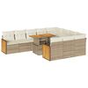 vidaXL 11 bita gar&eth;s&oacute;fasett me&eth; p&uacute;&eth;um Beige Poly Rattan Acacia