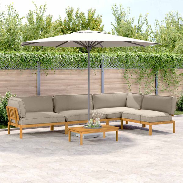 vidaXL S&oacute;fasett me&eth; p&uacute;&eth;i Einlita 5 pcs M&oacute;gr&aacute;r Hrein akas&iacute;utr&eacute;