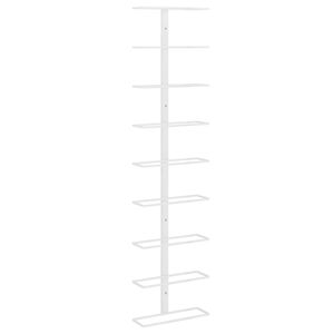 vidaXL Vegghengdur Vínrekki fyrir 9 Flöskur Hvítt Járn