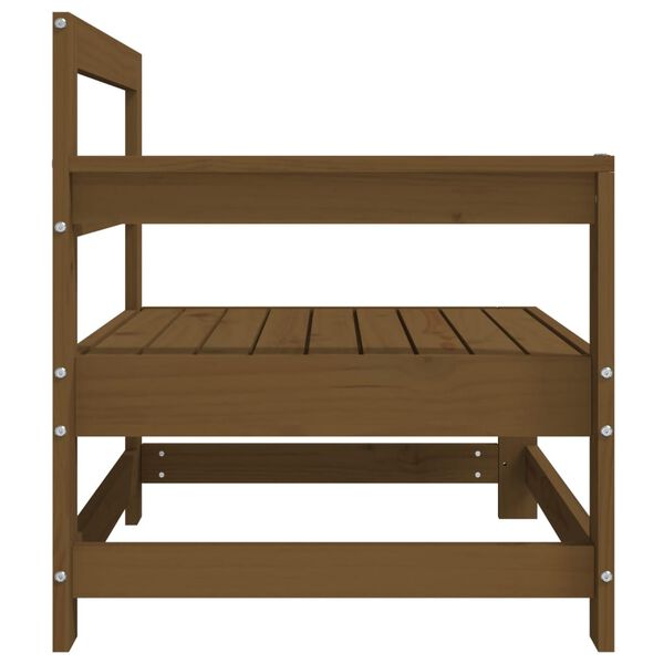 vidaXL Hornsófi Horneining Hunangsbrún Gegnheil Fura