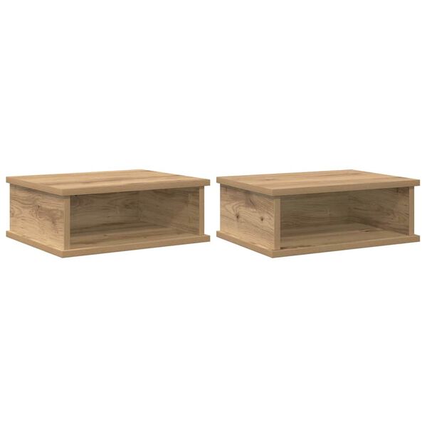 vidaXL N&aacute;ttbor&eth; 2 pcs Artisan Eik 40 x 31 x 15 cm Samsettur vi&eth;ur