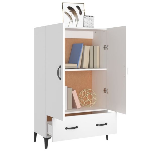 vidaXL Skenkur Hv&iacute;tt 70x31x115 cm Samsettur Vi&eth;ur