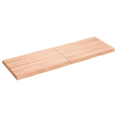 vidaXL Borðplata Ljósbrún 120x40x(2-4) cm Meðhöndluð Náttúrul. Brúnir