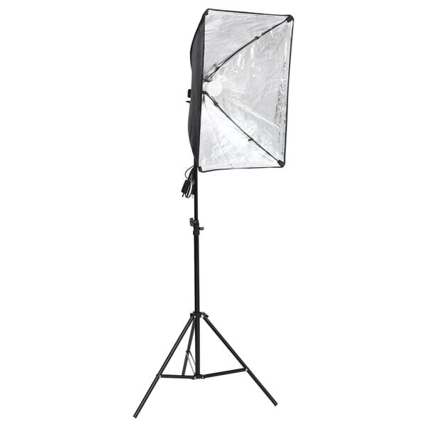 vidaXL Stúdíóbúnaður með Softbox ljósi, bakgrunni og endurskinsmerki