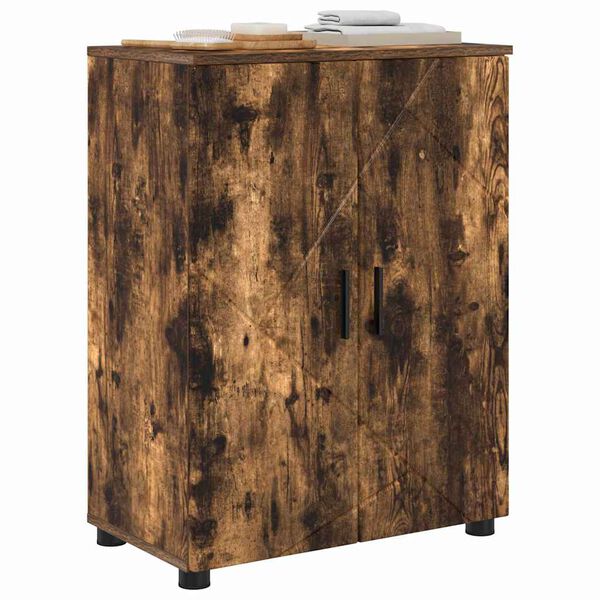 vidaXL Ba&eth;herbergissk&aacute;pur me&eth; geymslu Rau&eth;-eik 60 x 35 x 80 cm