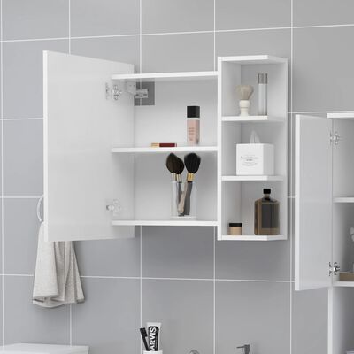803308 vidaXL Bathroom Mirror Cabinet White 62,5x20,5x64 cm Chipboard