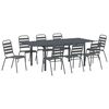 vidaXL Gar&eth;ur bor&eth;sett 9 pcs Antras&iacute;t Duftlita&eth;ur st&aacute;l