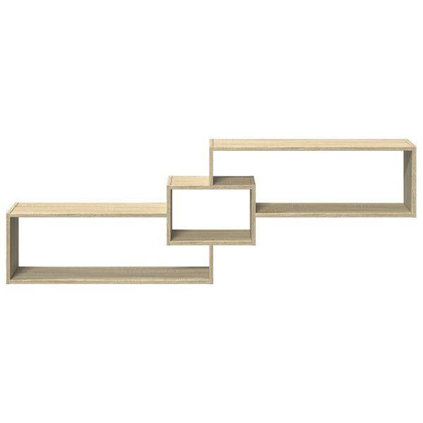 vidaXL Veggfestur Sk&aacute;pur Sonoma Eik 158x18x53 cm Samsettur Vi&eth;ur